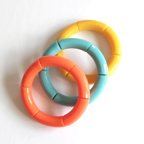 Tube Bamboo Bangle Bracelet - Yellow - Picture 2 of 7